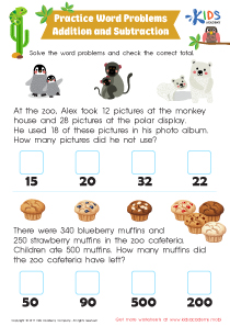 Addition and Subtraction: Word Problems Worksheet